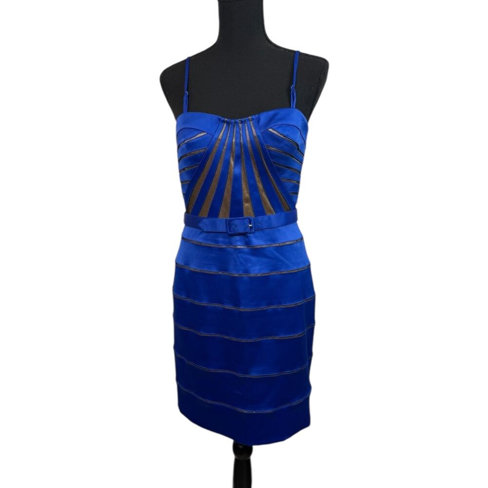 Aidan Mattox Royal Blue Bandage Bodycon Cocktail Dress - Picture 1 of 6